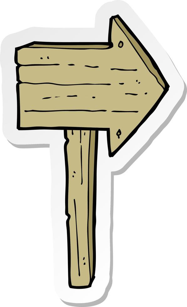 sticker of a cartoon sign post vector