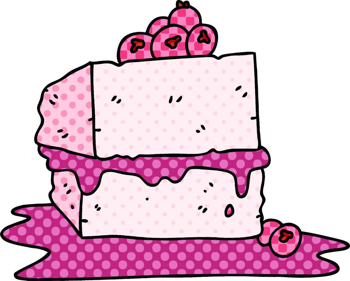 quirky comic book style cartoon cake vector