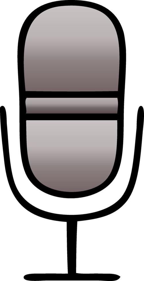 gradient shaded cartoon retro microphone vector
