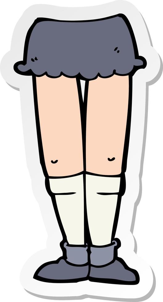 sticker of a cartoon female legs vector