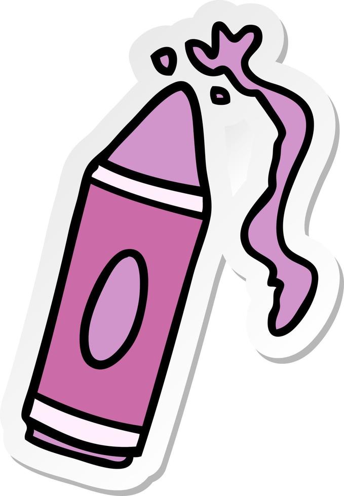 sticker cartoon doodle of a pink crayon vector
