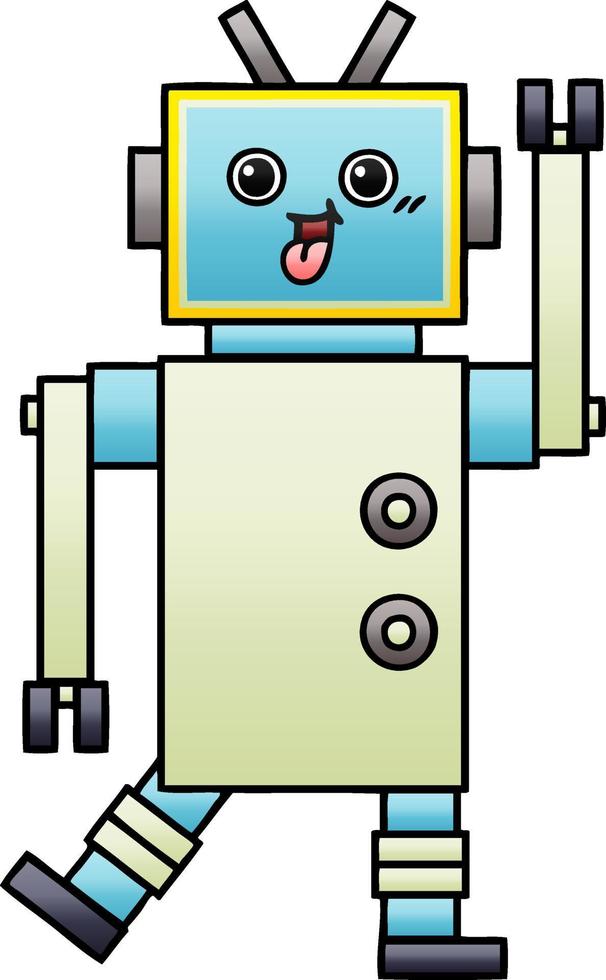 gradient shaded cartoon robot vector