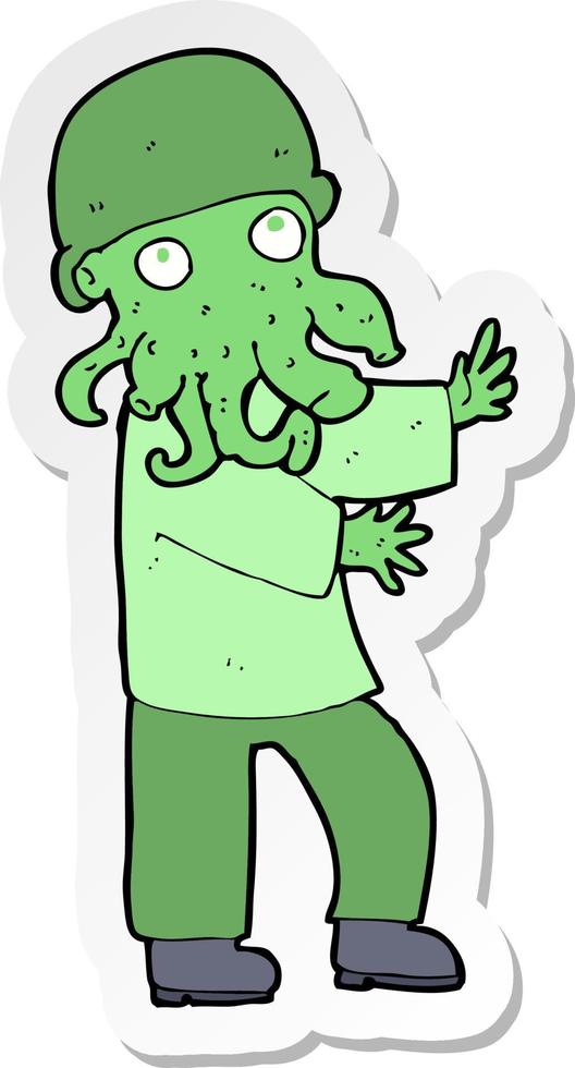 sticker of a cartoon monster man vector
