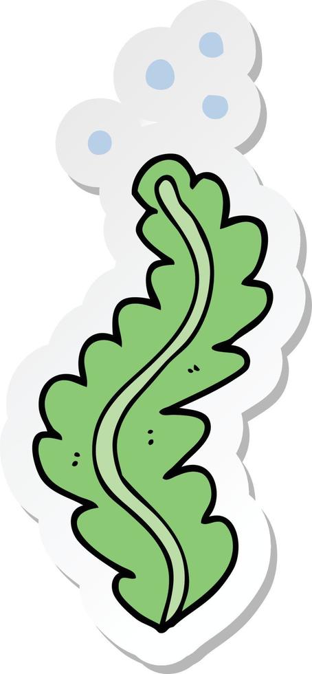 pegatina de un alga de dibujos animados vector