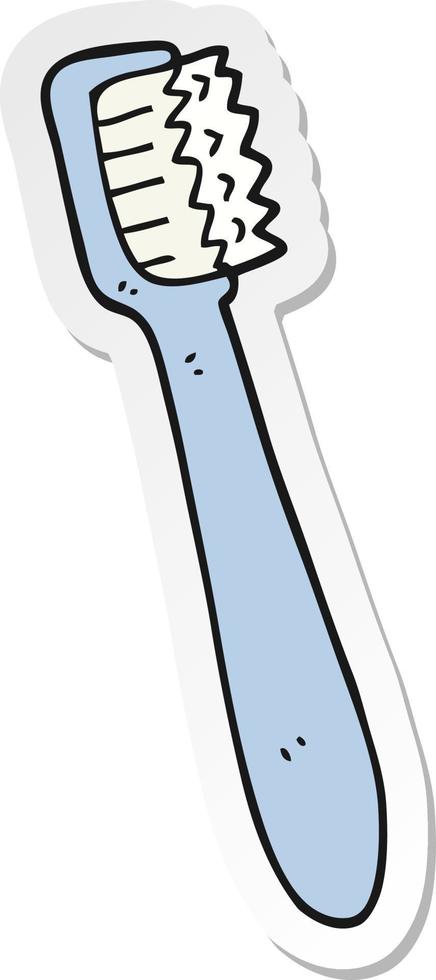 sticker of a cartoon toothbrush vector