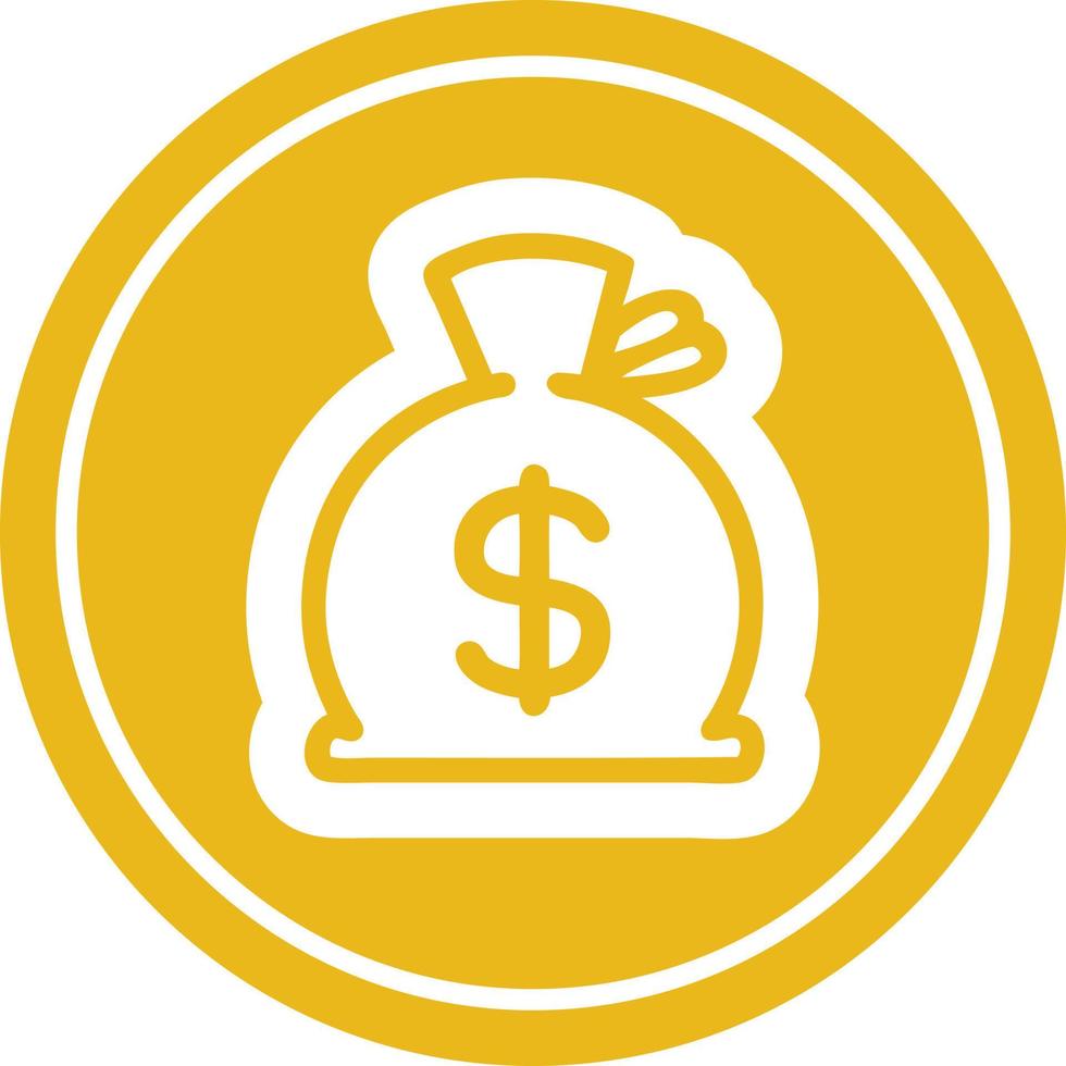 sack of money circular icon vector