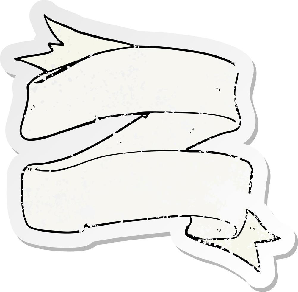 retro distressed sticker of a heraldry scroll cartoon vector