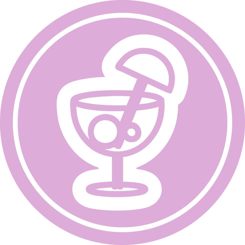 cocktail with umbrella circular icon vector