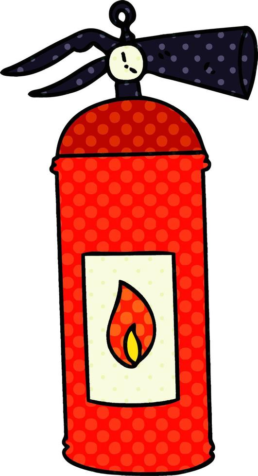 quirky comic book style cartoon fire extinguisher vector