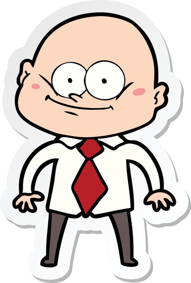 sticker of a cartoon manager man staring vector