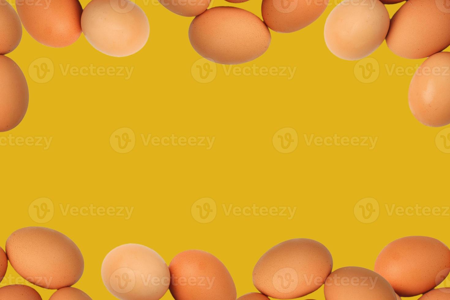 Frame of raw eggs photo