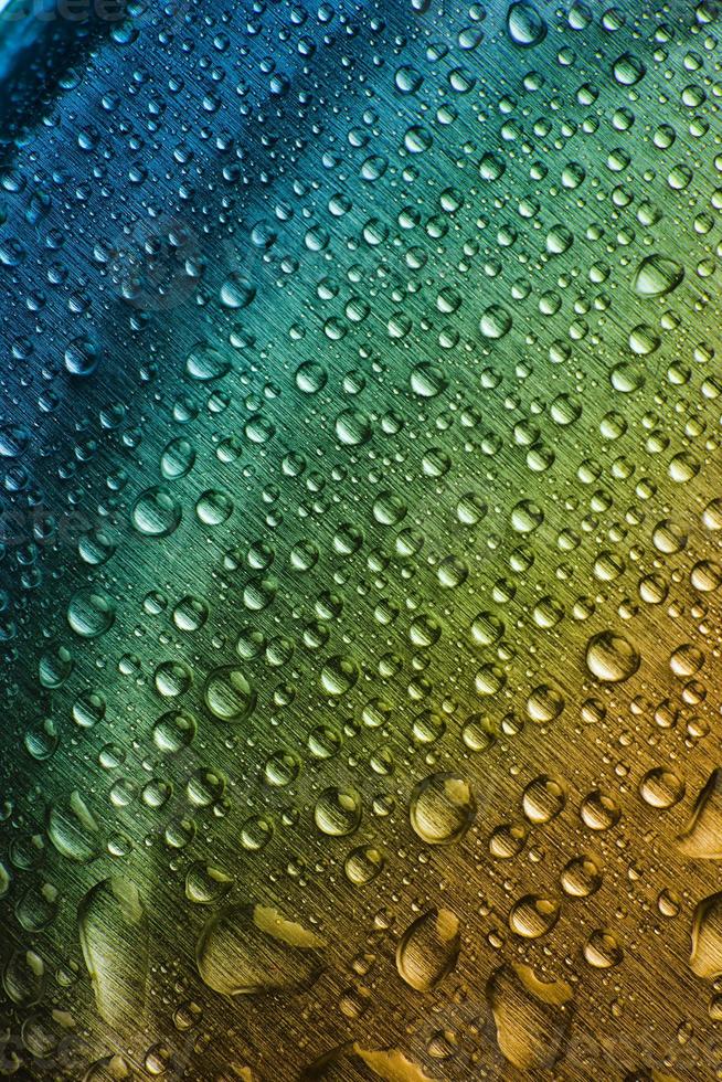 Abstract droplets on metal surface. photo