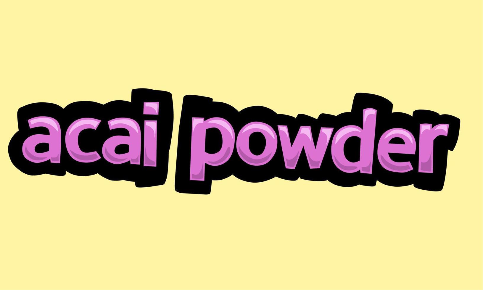ACAI POWDER writing vector design on a yellow background