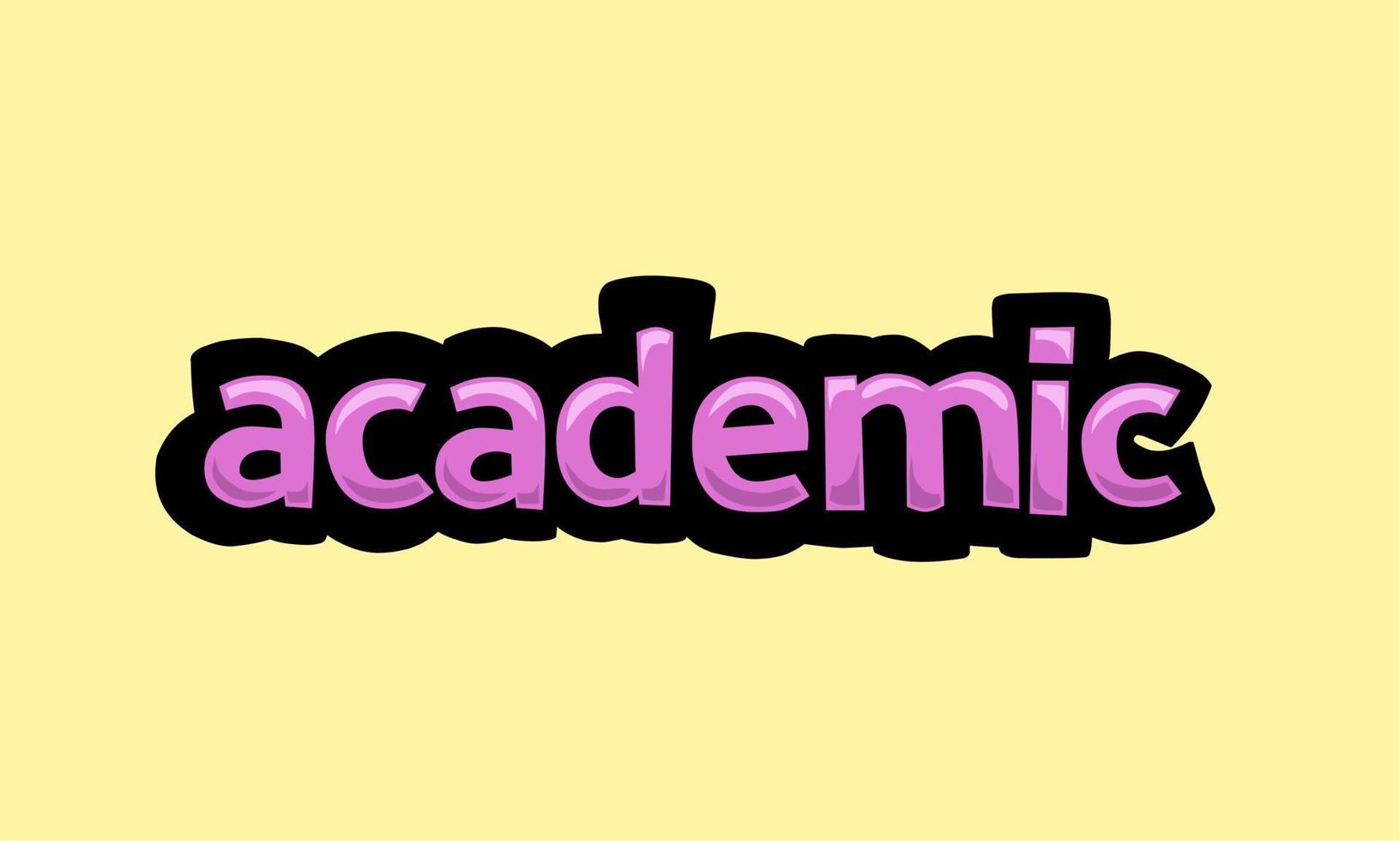diseño de vector de escritura académica sobre un fondo amarillo