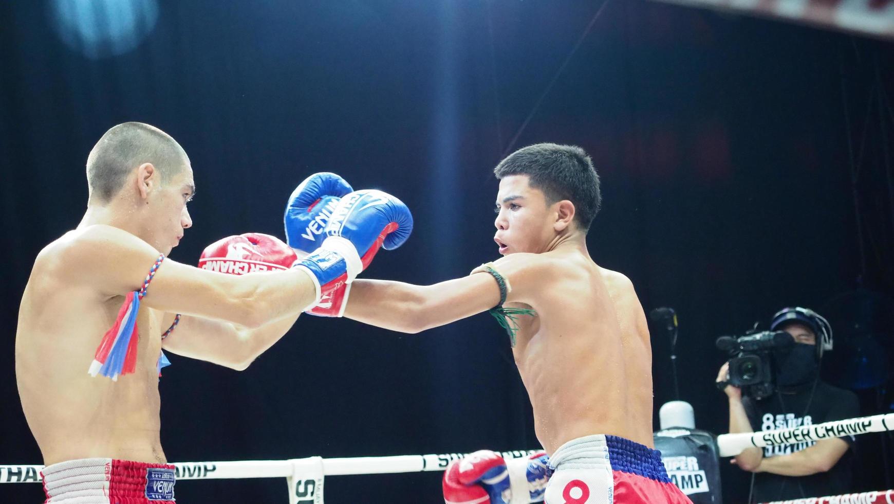 Bangkok Thailand November 11 2018. Unidentified Thai and foreign kick boxing photo