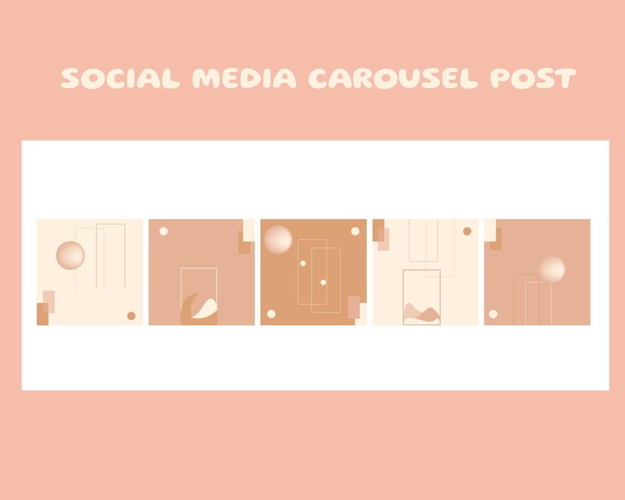 Social media carousel post template vector