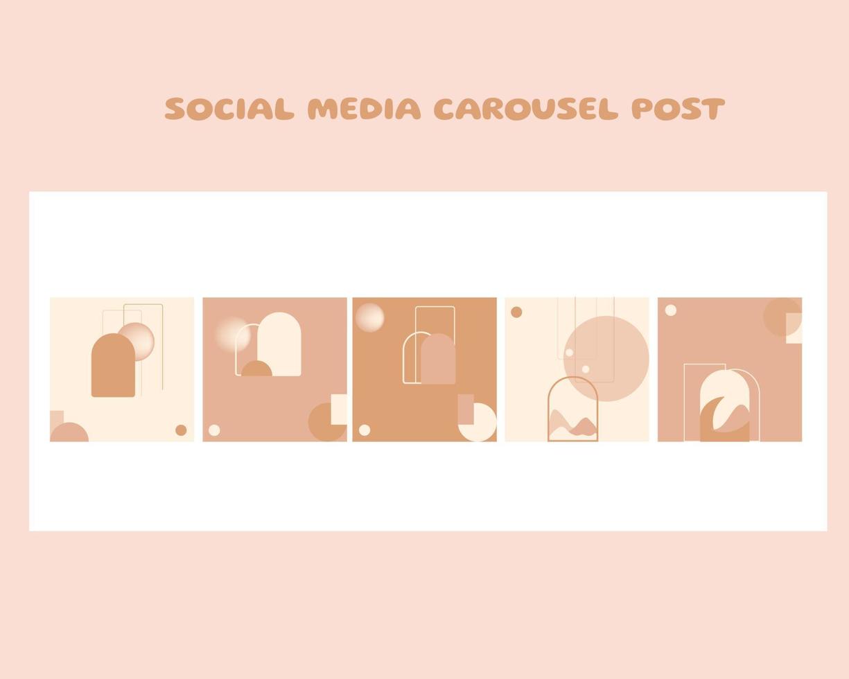 Social media carousel post template vector