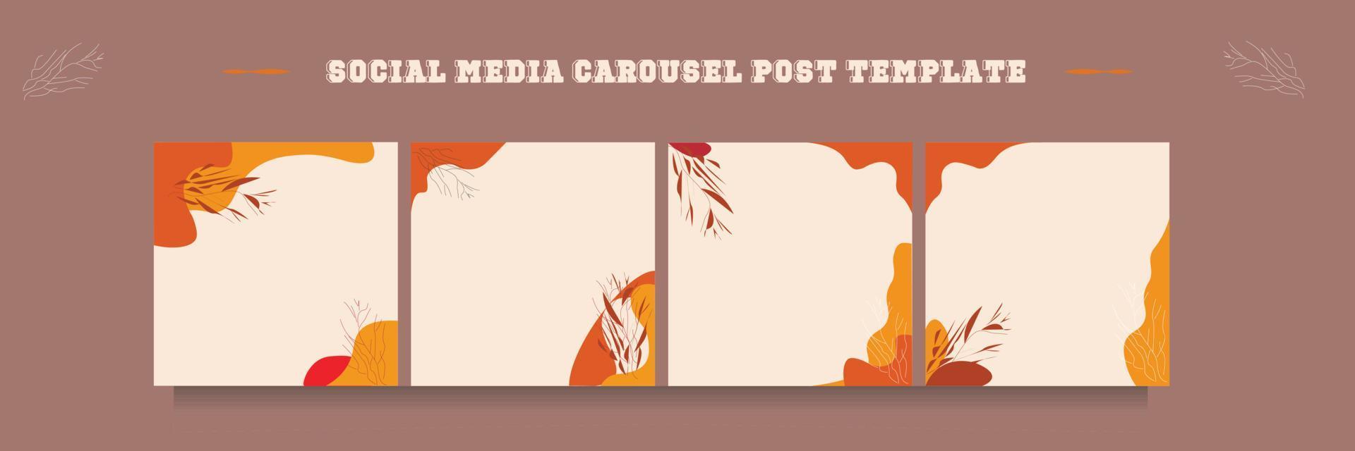Social media carousel post template vector