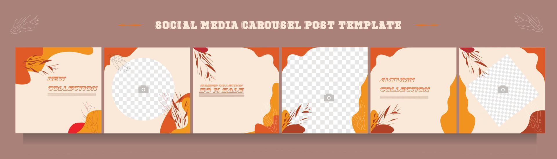 Social media carousel post template vector