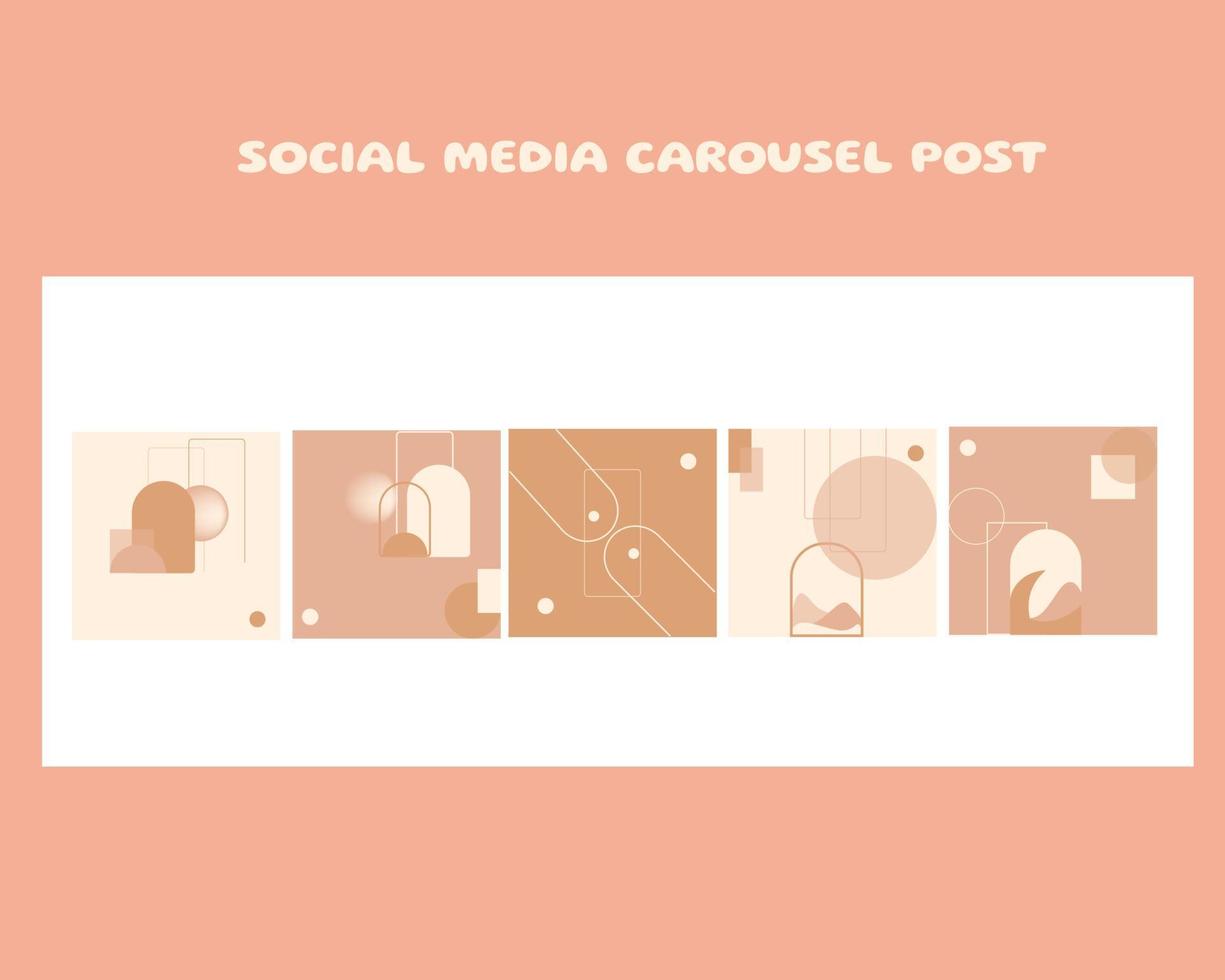 Social media carousel post template vector
