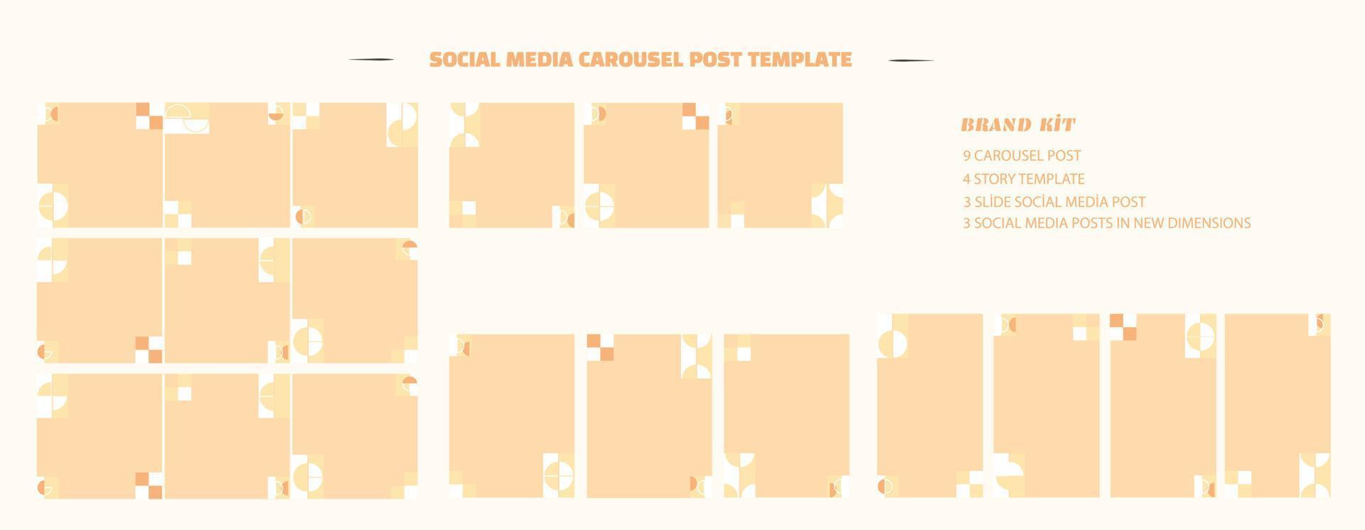 Social media carousel post template vector
