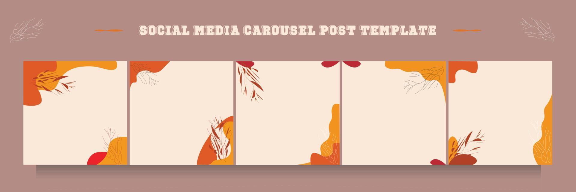 Social media carousel post template vector