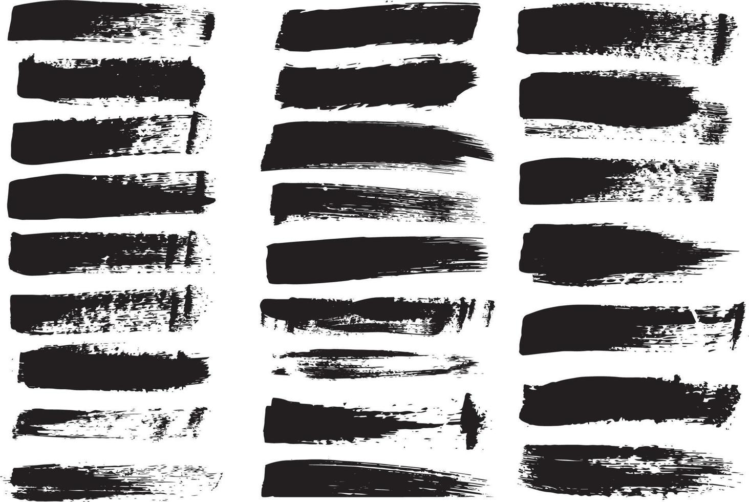 Set of grunge paint brush strokes vector