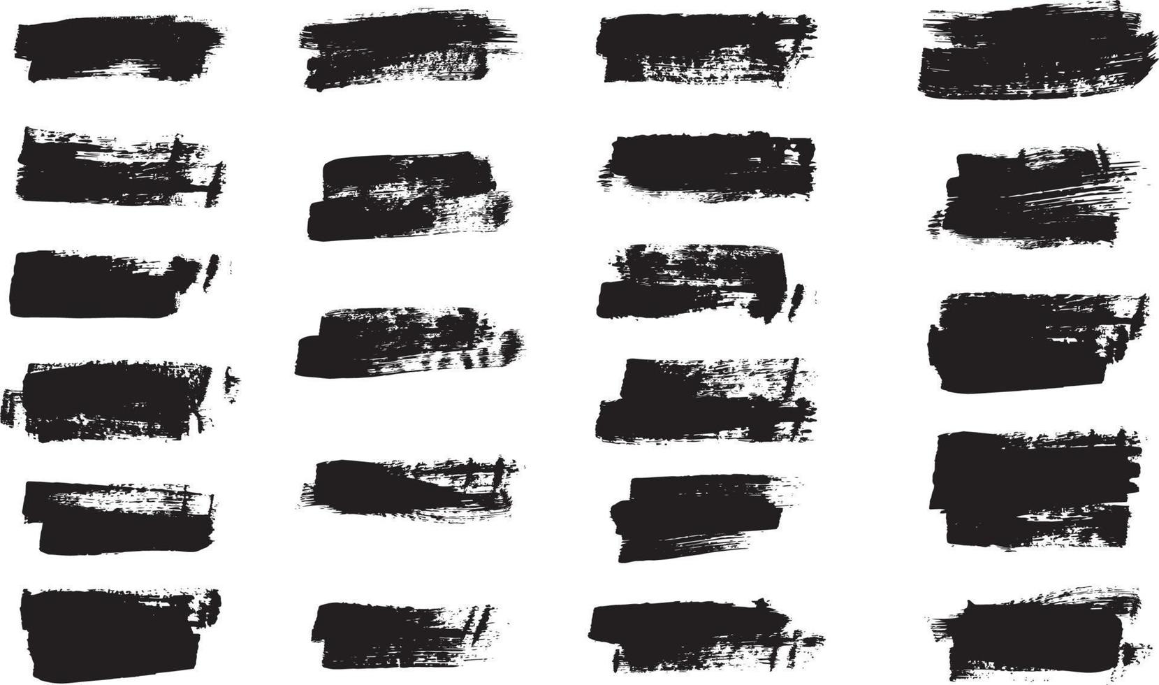 Set of grunge paint brush strokes vector