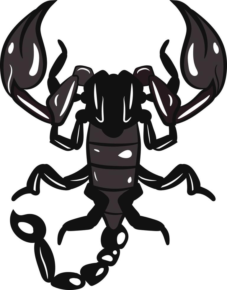 Scorpion top view 2d illustration vector