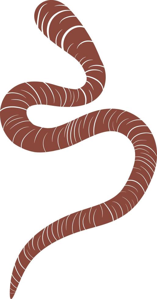 Earthworm Fill top view 2d illustration vector
