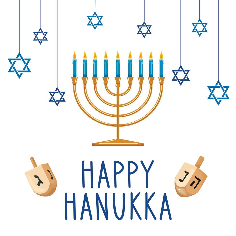 feliz hanukkah, fondo del festival judío de luces para tarjetas de felicitación, invitación, pancarta vector