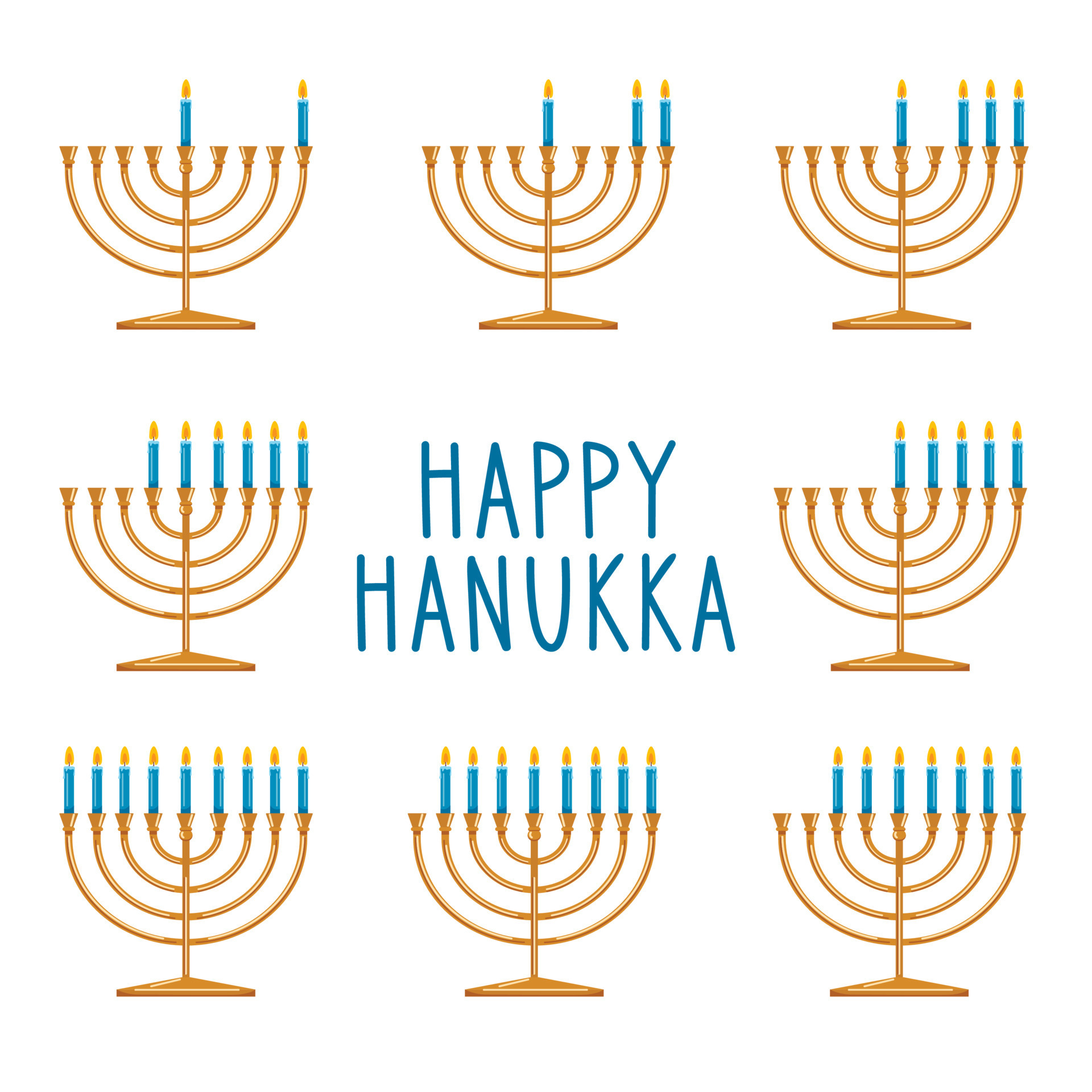 Menorah, candles lighting order. Hanukkah Clipart. 11505588 Vector Art