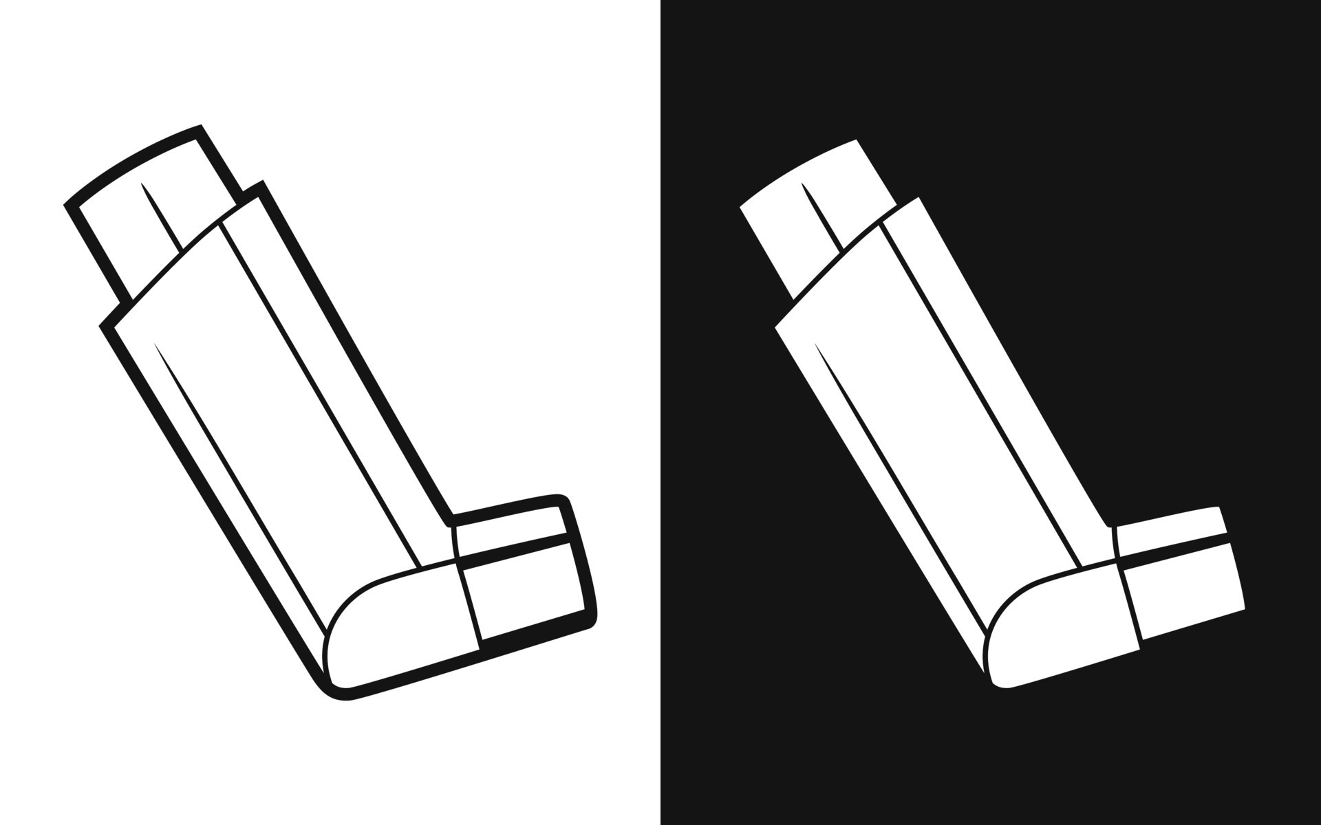 dibujo de arte de línea simple en blanco y negro de un inhalador
