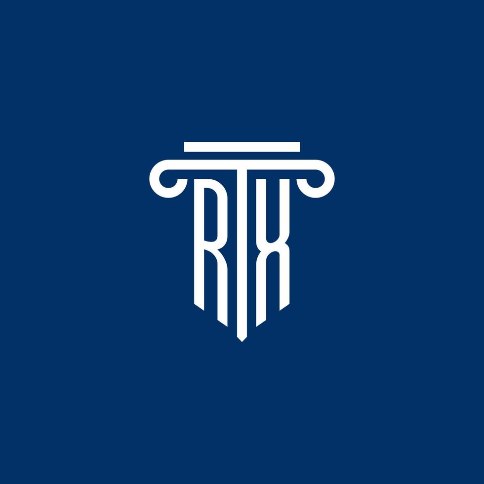 RX initial logo monogram with simple pillar icon vector