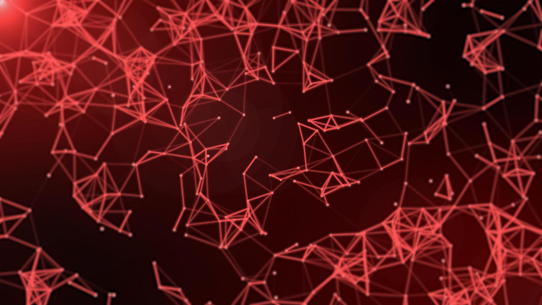 Red futuristic abstract molecular dot geometric structure space background animation, modern triangle shaped technology particle analysis themed illustration photo
