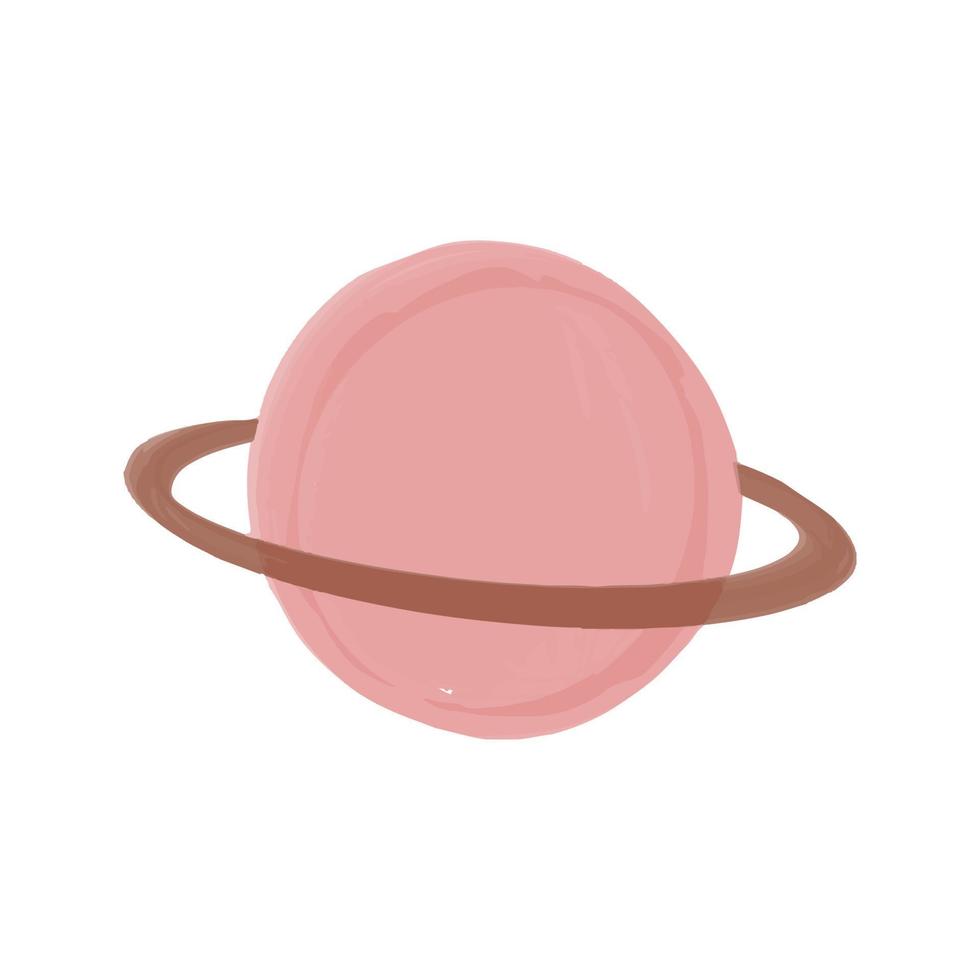 elemento de acuarela dibujado a mano para vivero en estilo boho. ilustración vectorial de Saturno rosa. vector