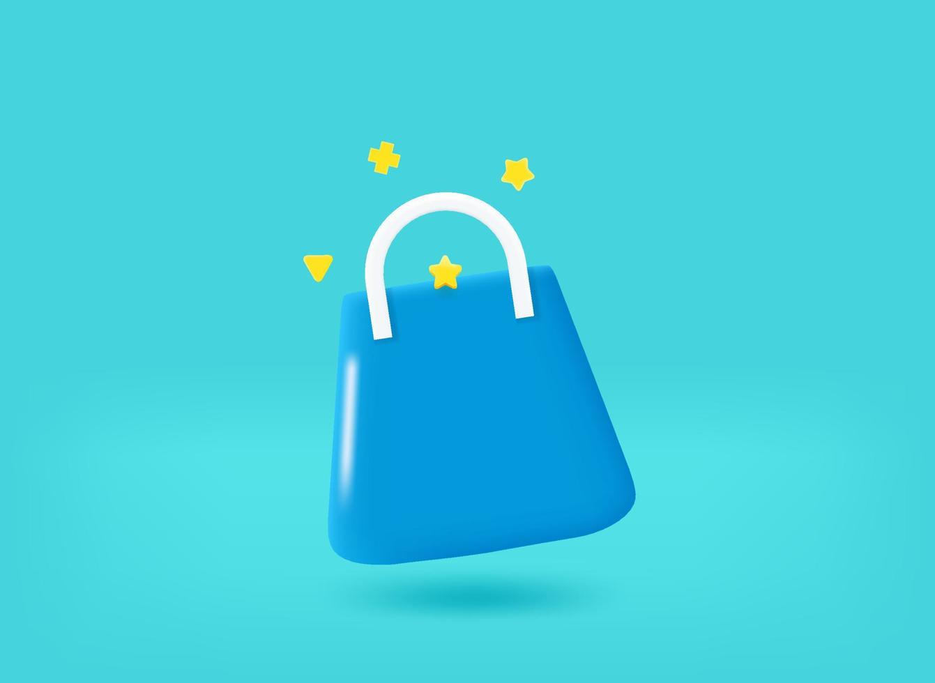 Shopping bag 3d vector illustration