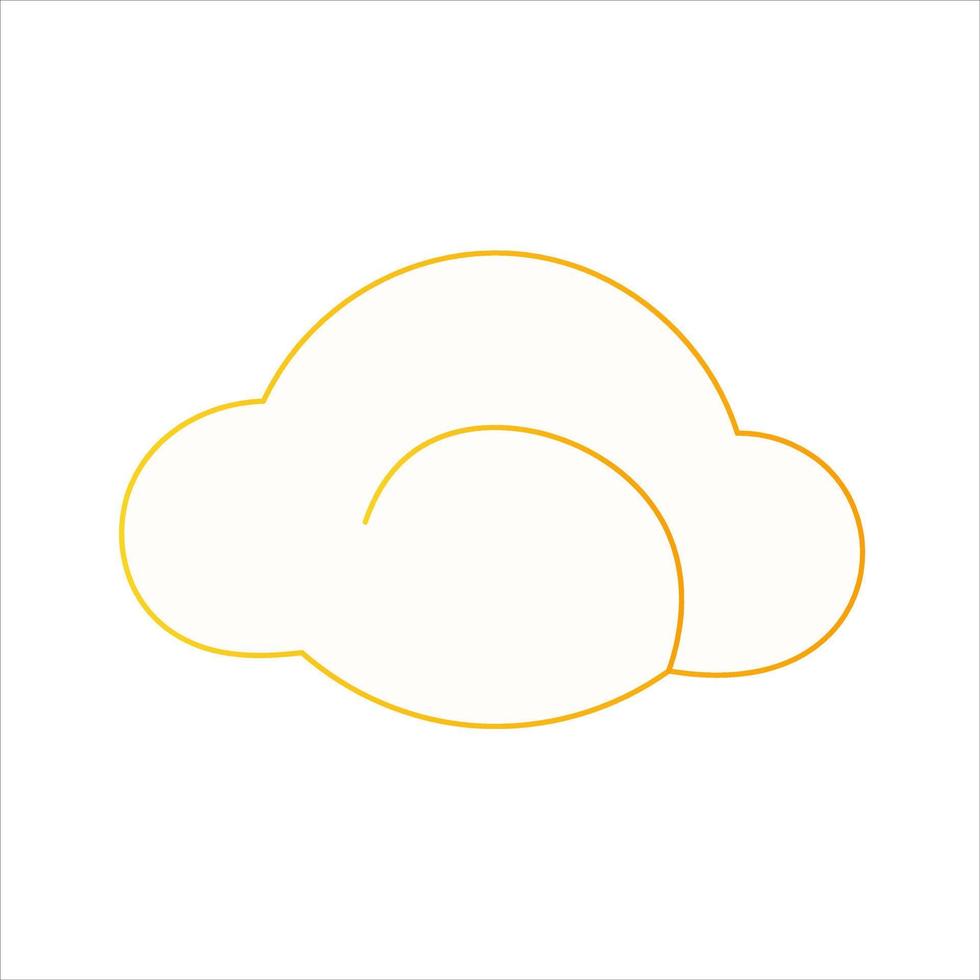 nube japonesa al estilo chino con trazo dorado aislado en fondo blanco, elemento de año nuevo lunar vector