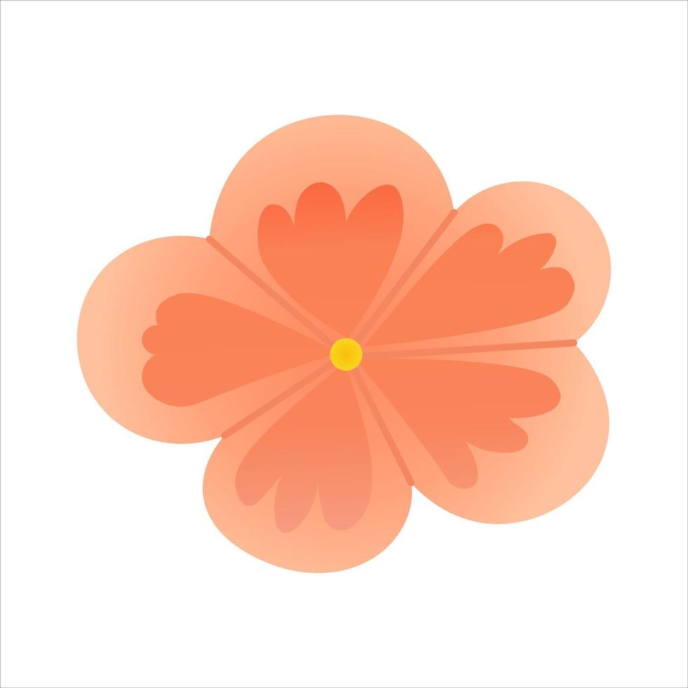 flor de ciruela en estilo chino aislada en fondo blanco, elemento de año nuevo lunar en estilo de dibujos animados vector