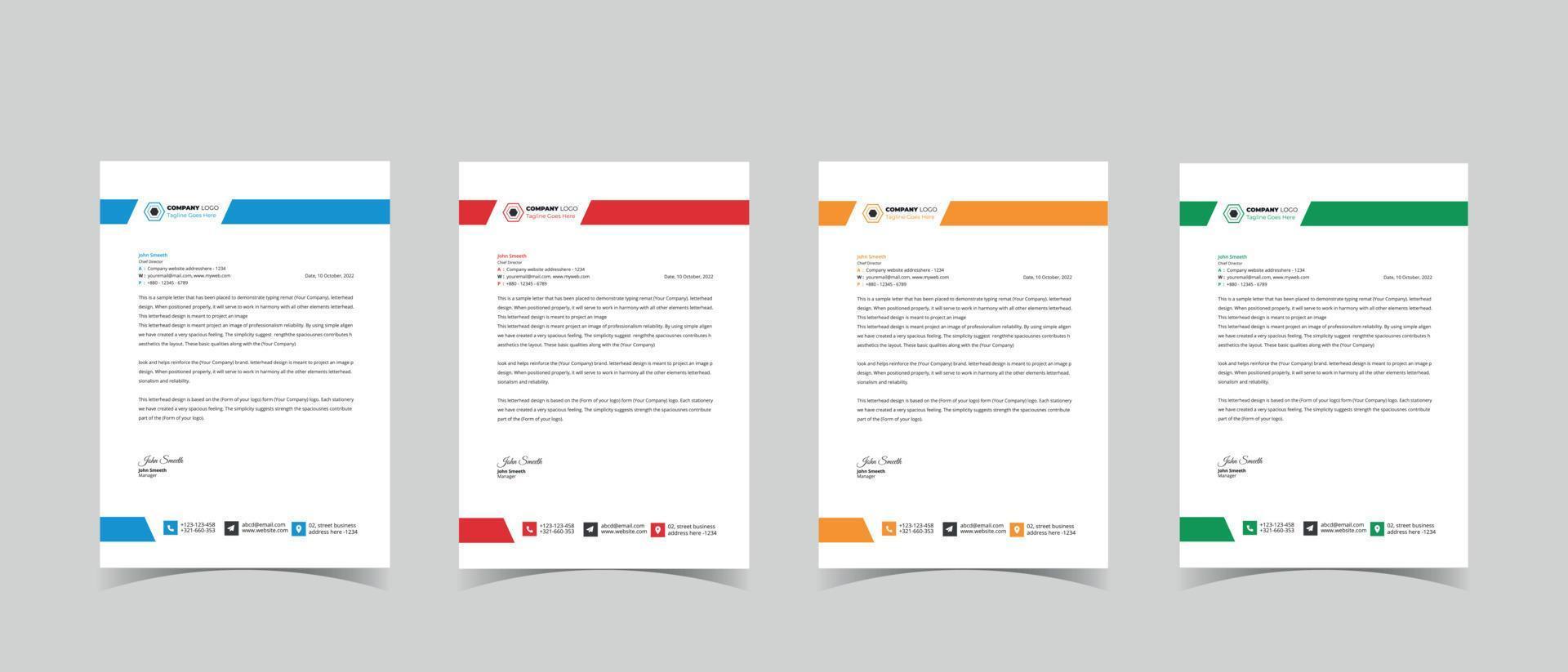 Corporate Business Letterhead Template Design vector