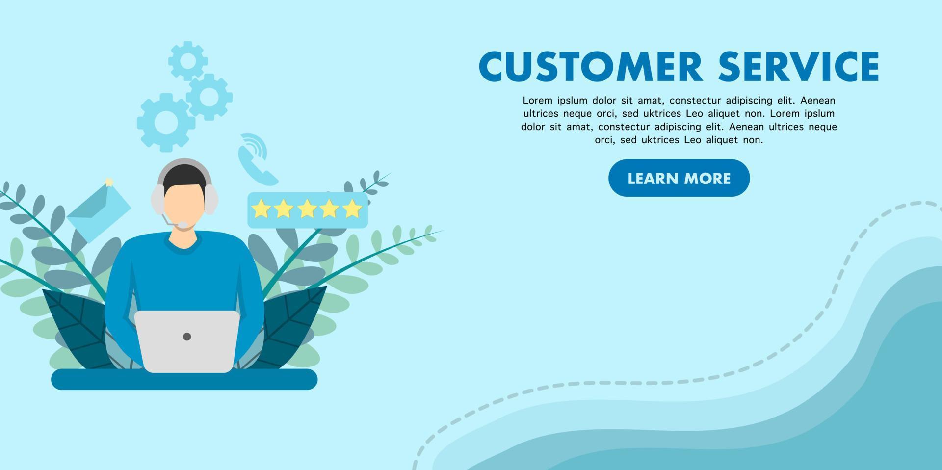 The concept of direct support for customers. Customer service concept 