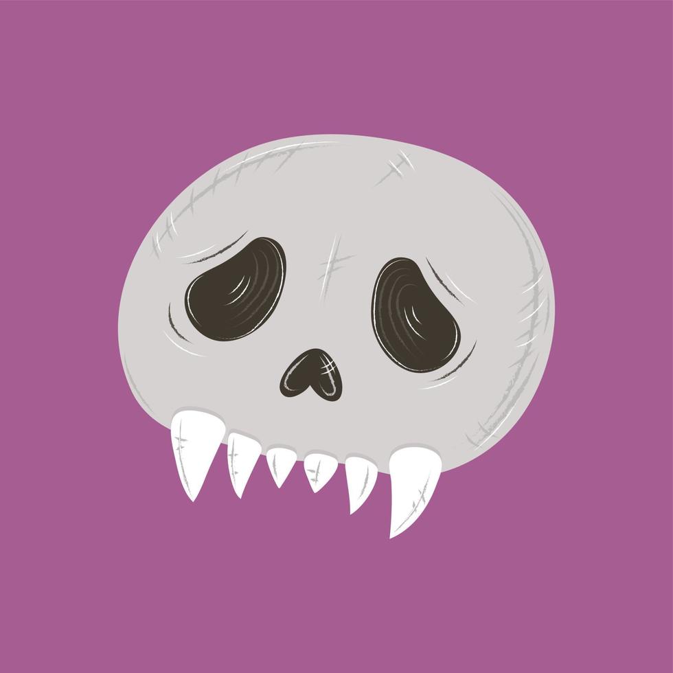 Spooky hand drawn skull. Doodle skull clip art. Vector halloween scary illustration