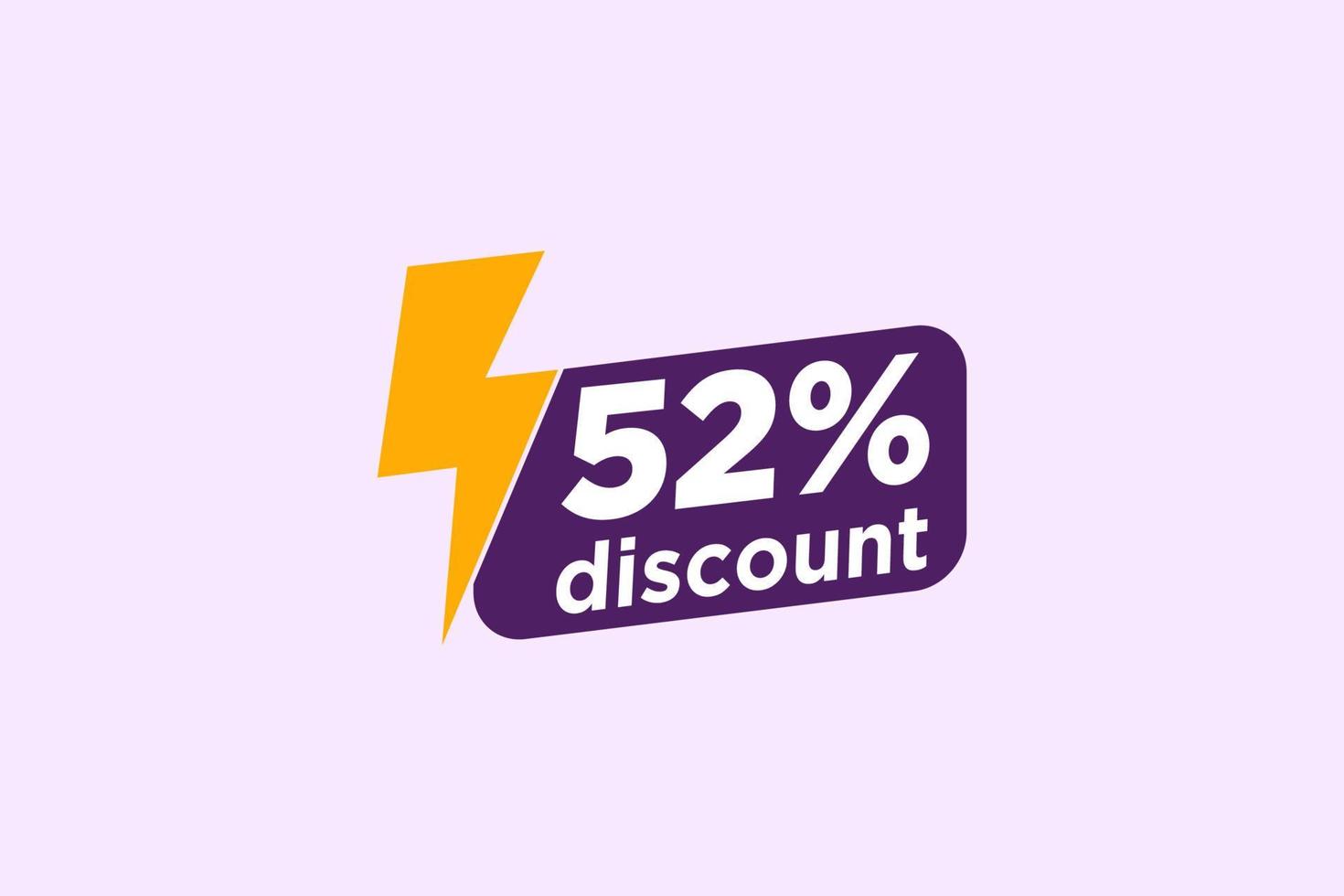 52 discount, Sales Vector badges for Labels, , Stickers, Banners, Tags, Web Stickers, New offer. Discount origami sign banner.