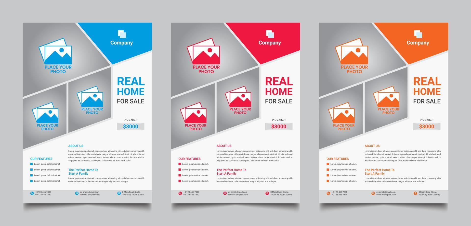 Folleto de diseño de plantilla de folleto de negocios corporativos de folleto de bienes raíces de venta de casa moderna vector