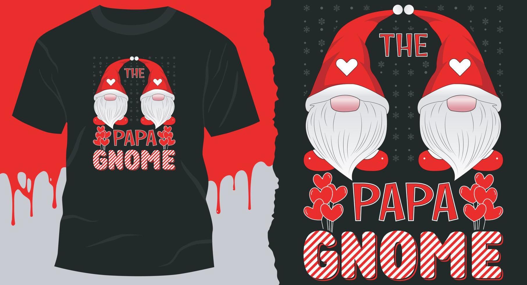 The Papa Gnome Best Christmas Design for gift cards, banners, vectors, t-shirts, posters, print, etc vector