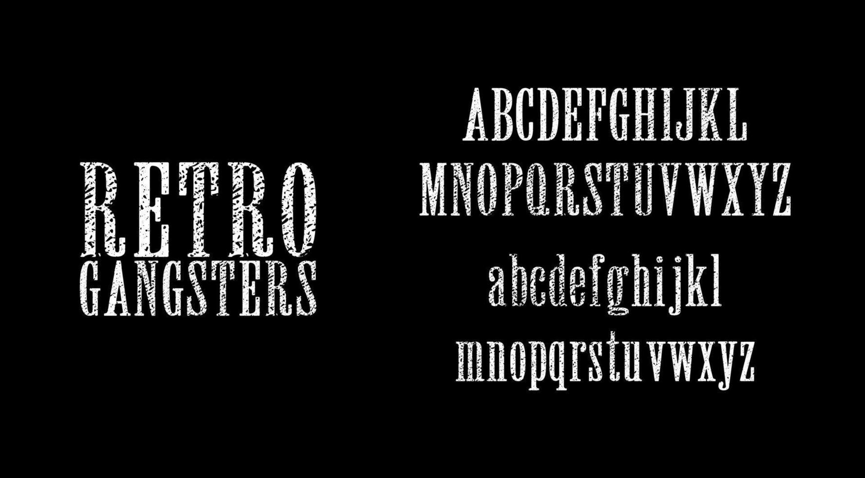 Vintage Old School Alphabet, Retro Gangsters Style Font, Art Deco Letters, Industrial typeface, Mafia Lettering vector