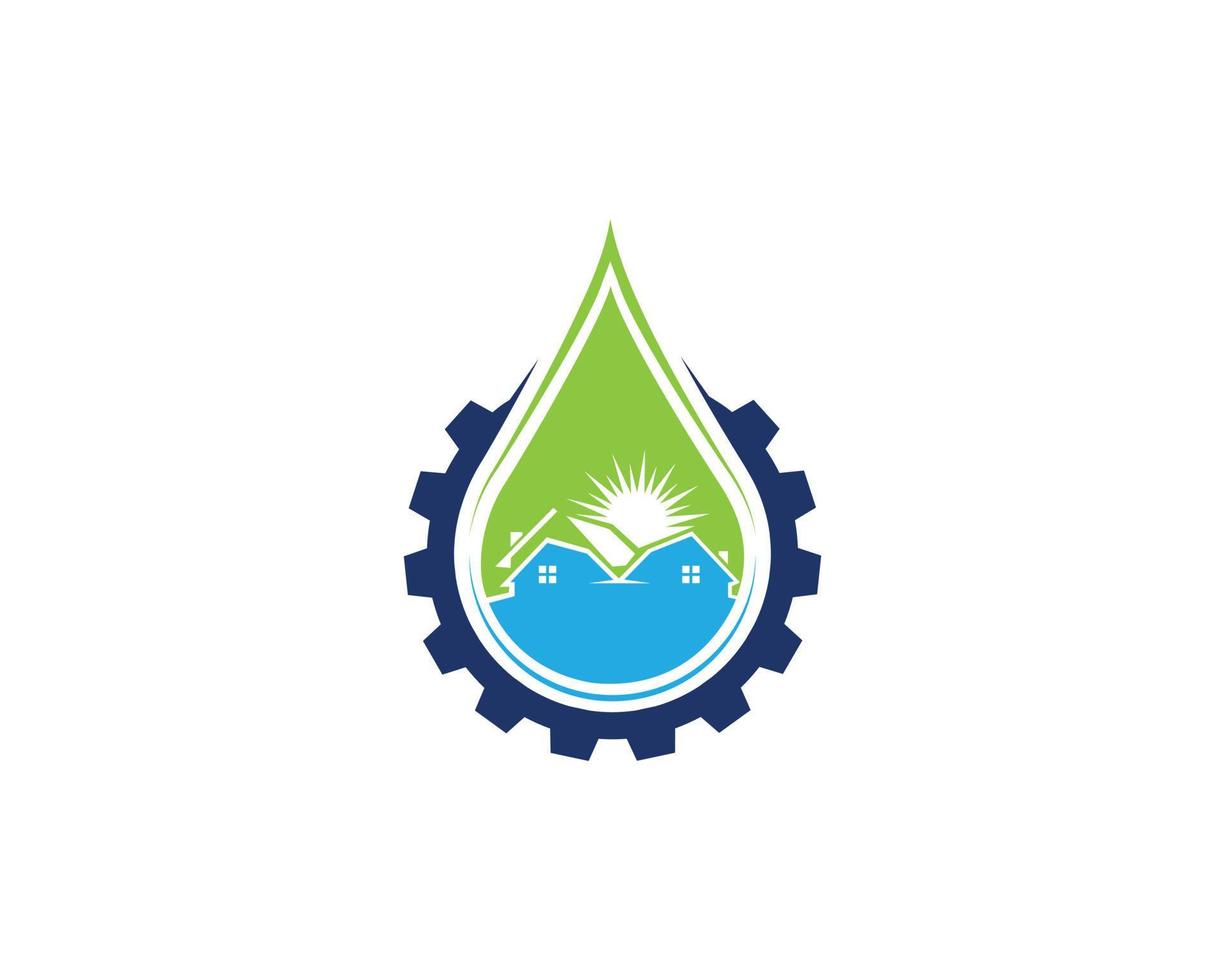 Creative Water Home Auto Symbol Logo Design Vector Template Icon.