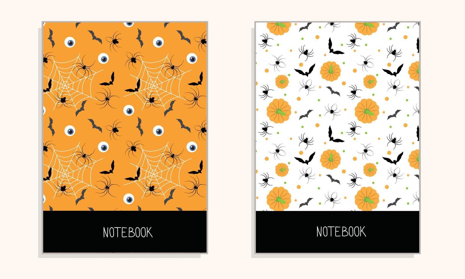 Cover for notebook or any documents with Halloween theme.  Vector illustration.