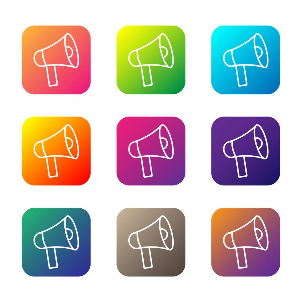 Set of gradient color megaphone icons. Suitable for website, mobile apps, and social media elements. Suitable for website, mobile apps, and social media elements. vector