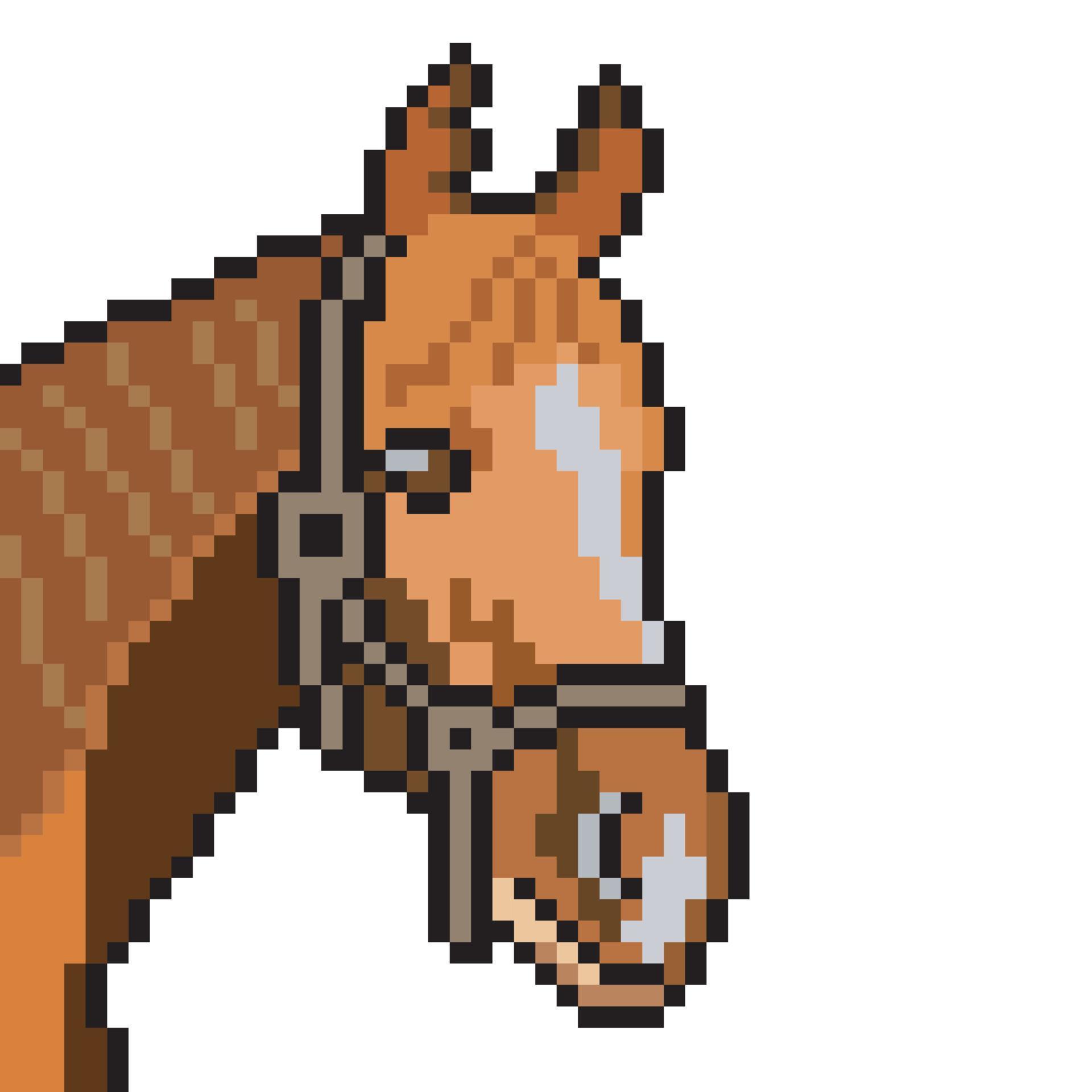 Horse head with pixel art on white background. 11508062 Vector Art at